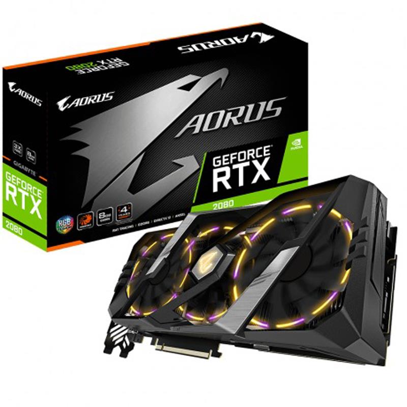 GIGABYTE AORUS GV-N2080AORUS-8GC 8GB RTX2080 HDMI DP 256Bit