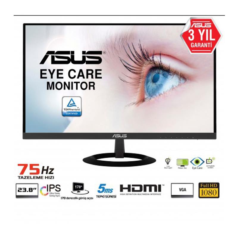 23.8 ASUS VZ249HE FHD IPS 5MS HDMI/VGA Eye Care